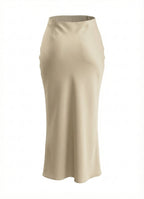 Elegant Satin Midi Skirt 4202
