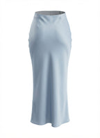 Elegant Satin Midi Skirt 4202