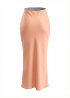 Elegant Satin Midi Skirt 4202