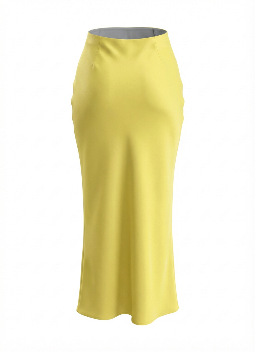 Elegant Satin Midi Skirt 4202