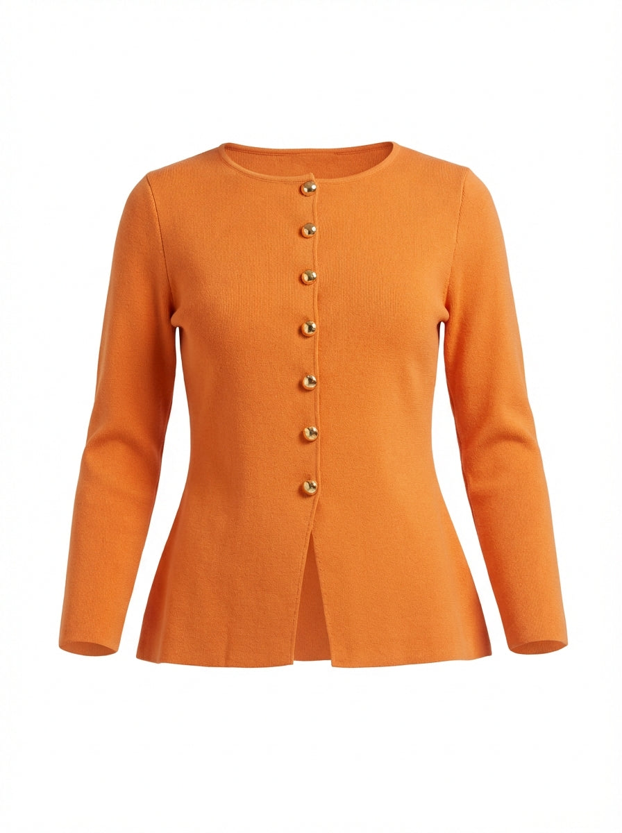Chic Button Front Knit Cardigan 6371