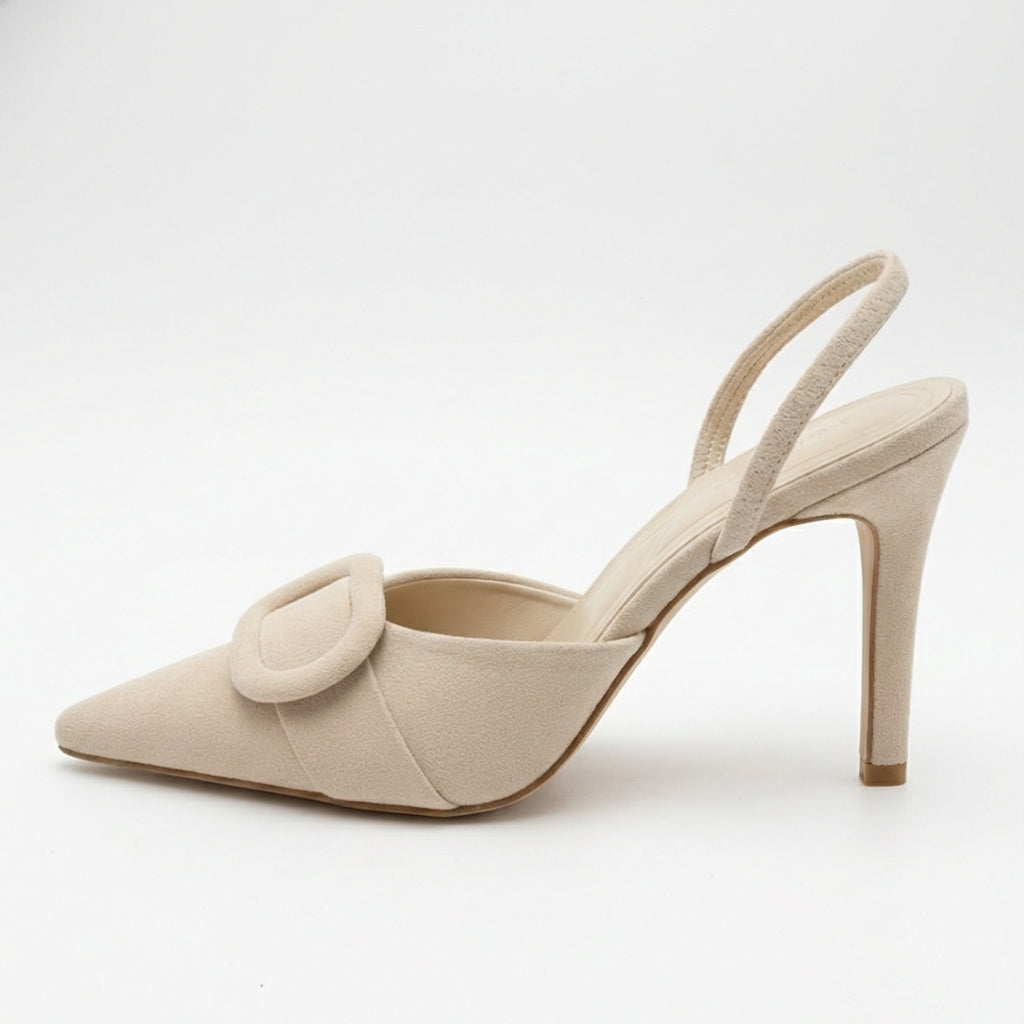 Buckle Detail Slingback Heels 6376