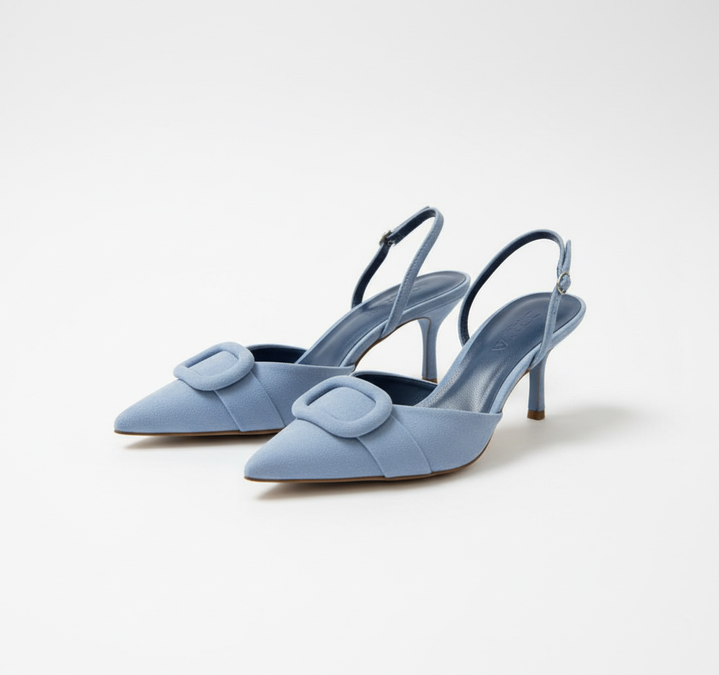 Buckle Detail Slingback Heels 6376