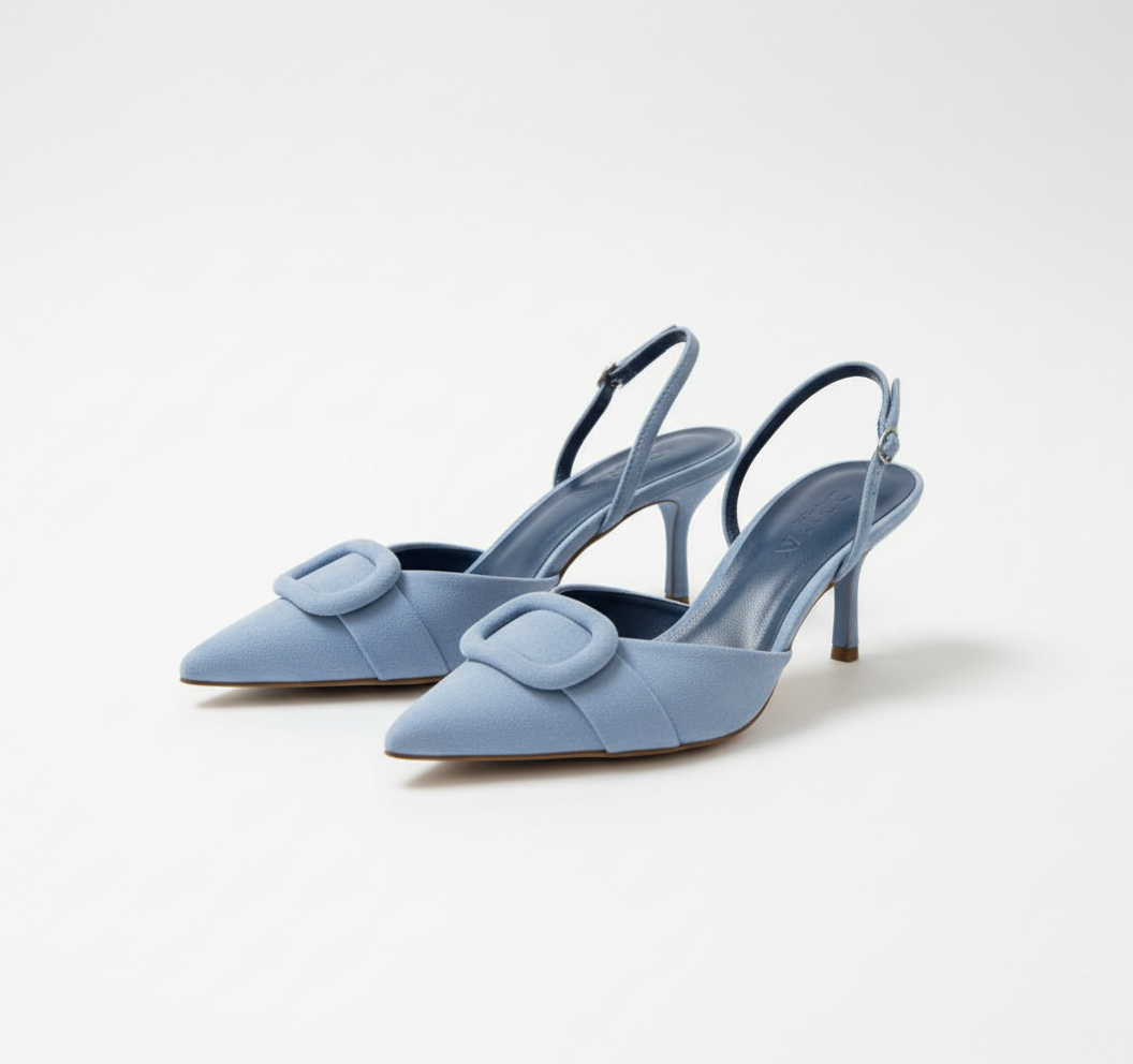 Buckle Detail Slingback Heels 6376