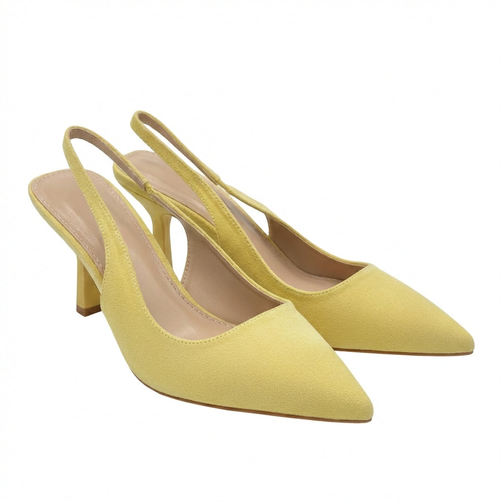 Yellow Slingback Heels BOT081