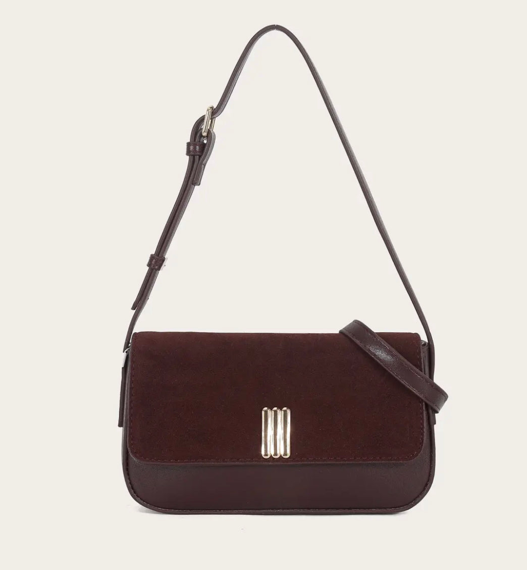 Faux Suede Allure Shoulder Bag in Bigger Size – Effortless Elegance with a Modern Edge