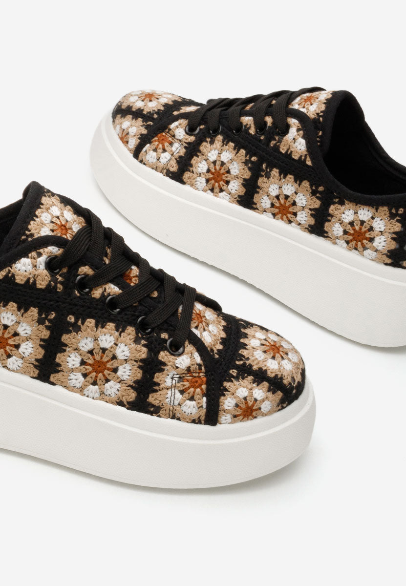 The Crochet Platform Sneaker Shoes – Retro Charm Meets Modern Comfort