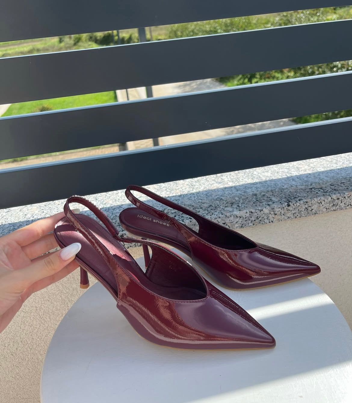 The Mocha Gloss Slingback Heels – Effortless Chic in a Timeless Hue