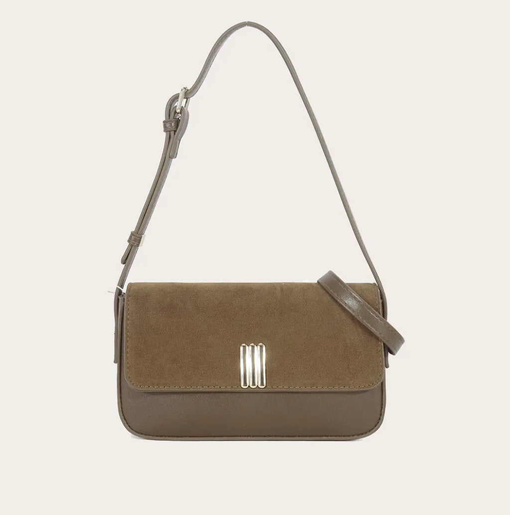 Faux Suede Allure Shoulder Bag in Bigger Size – Effortless Elegance with a Modern Edge