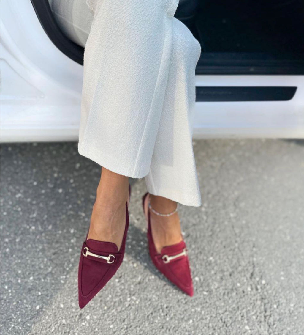 The Bordeaux Slingback Loafer Heels – Sophistication with a Twist