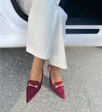 The Bordeaux Slingback Loafer Heels – Sophistication with a Twist