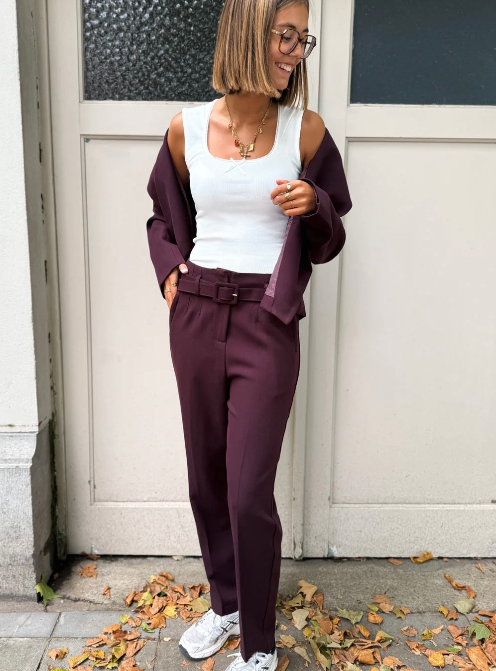Burgundy Tailored Trousers