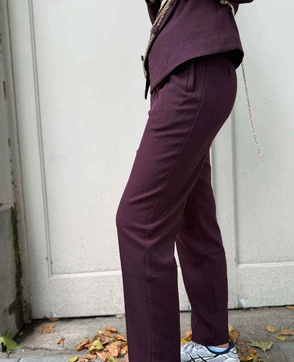 Burgundy Tailored Trousers