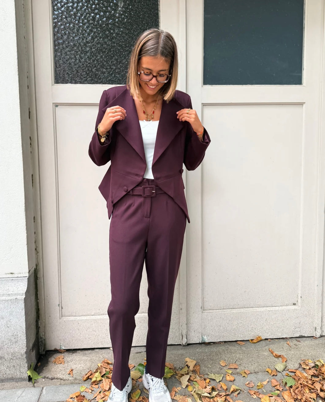 Burgundy Tailored Trousers