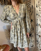 Paisley Print Mini Dress