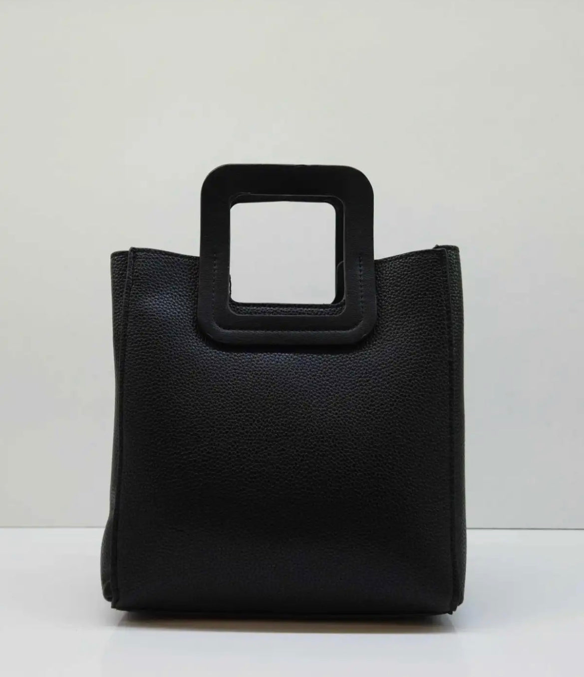 Sculpted Square Handle Tote Bag – Architectural Elegance, Effortless Edge