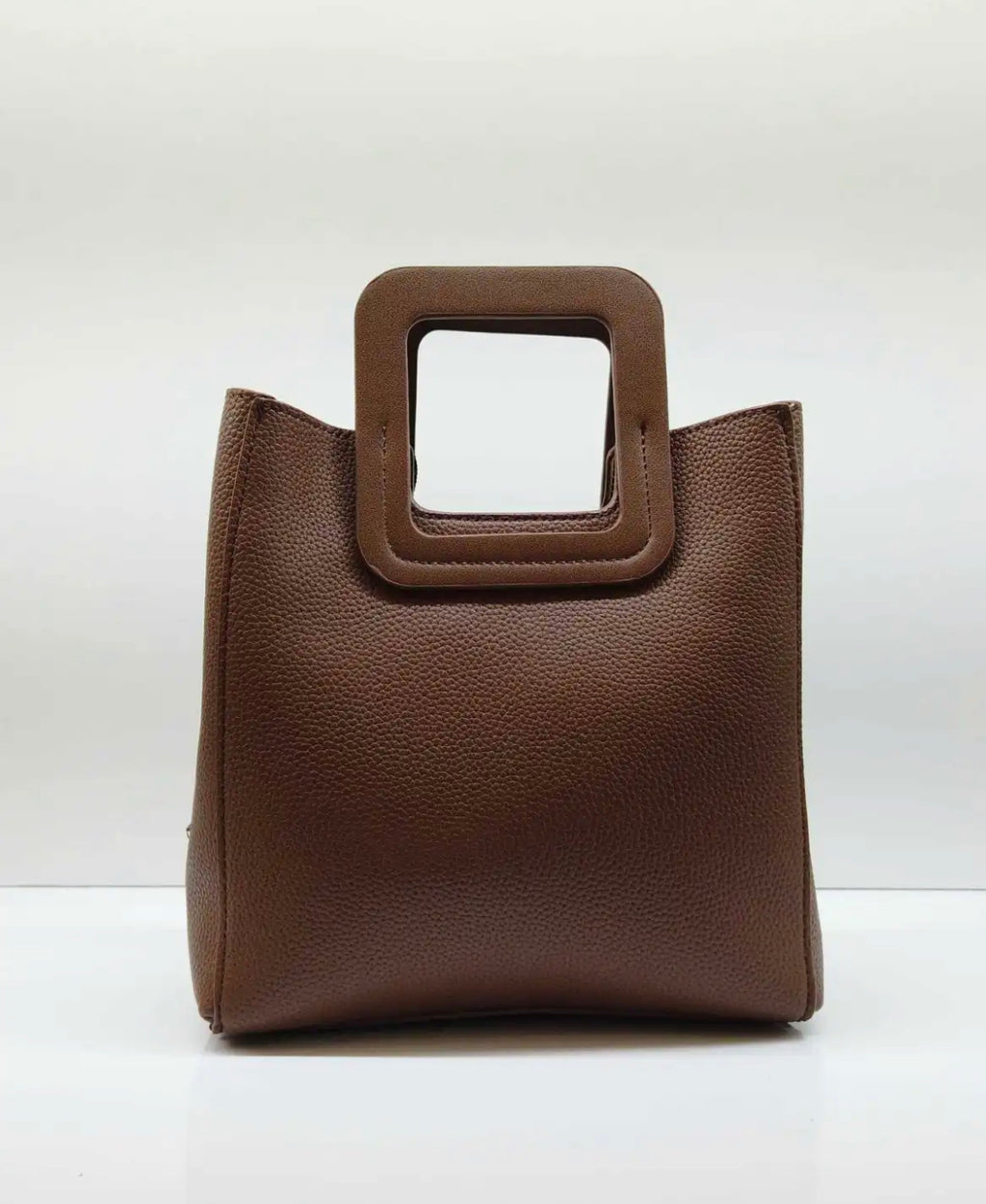 Sculpted Square Handle Tote Bag – Architectural Elegance, Effortless Edge