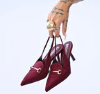 The Bordeaux Slingback Loafer Heels – Sophistication with a Twist