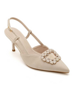 Embellished Suede Slingback Pumps Heels 1890