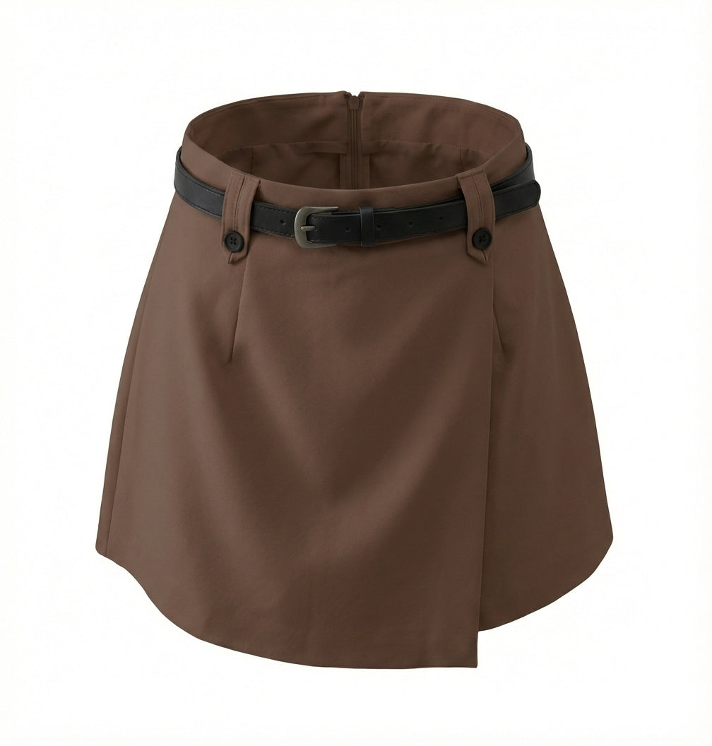 Belted A-Line Mini Skirt W49753