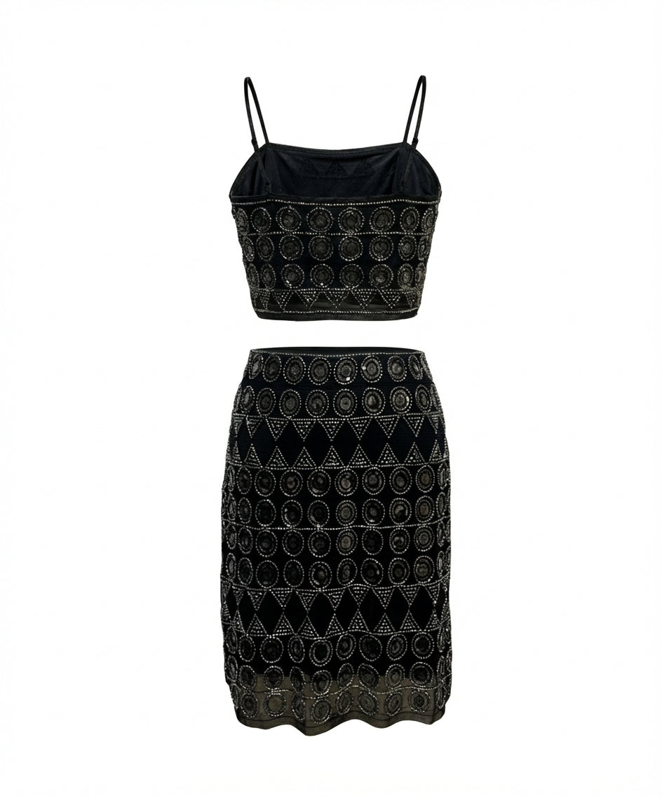 Women’s Black Embellished Beaded Skirt H991– Party & Evening Wear