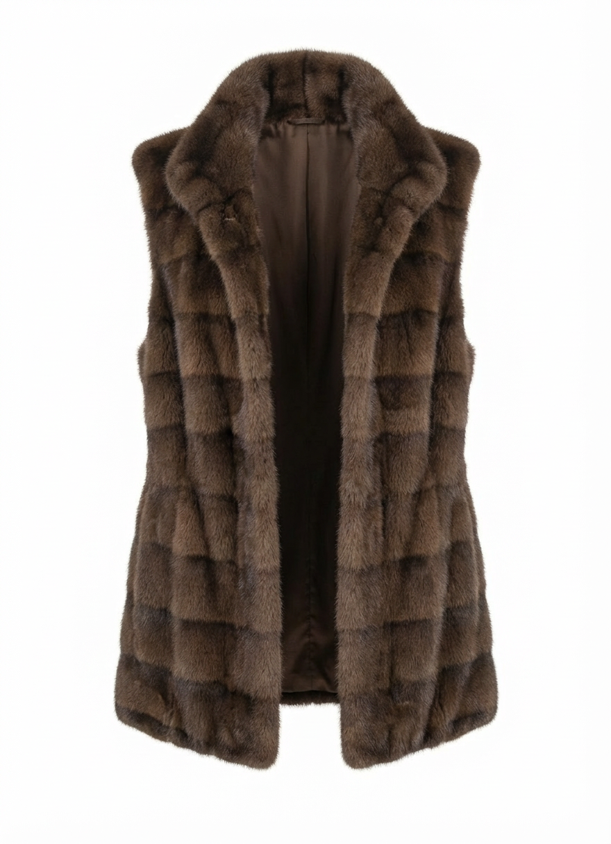 Belted Faux-Fur Vest XY518