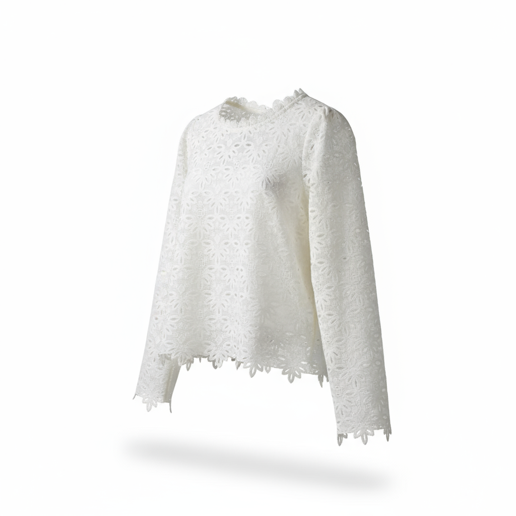 Floral Lace Long-Sleeve Blouse – Off-White 3051