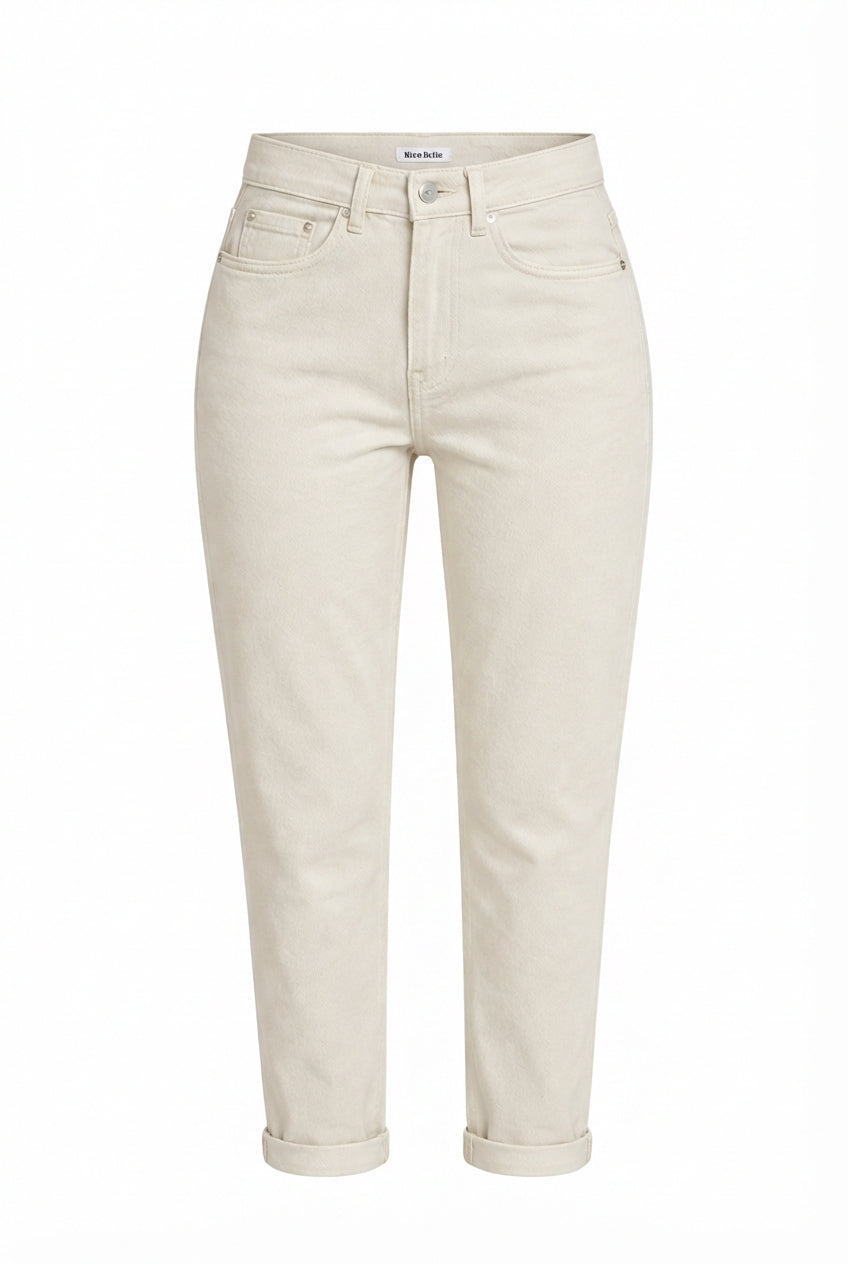 Buttercream High-Waisted Straight Leg Jeans N2036