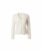 Textured Button-Up Cardigan | Elegant Cream Knit Top