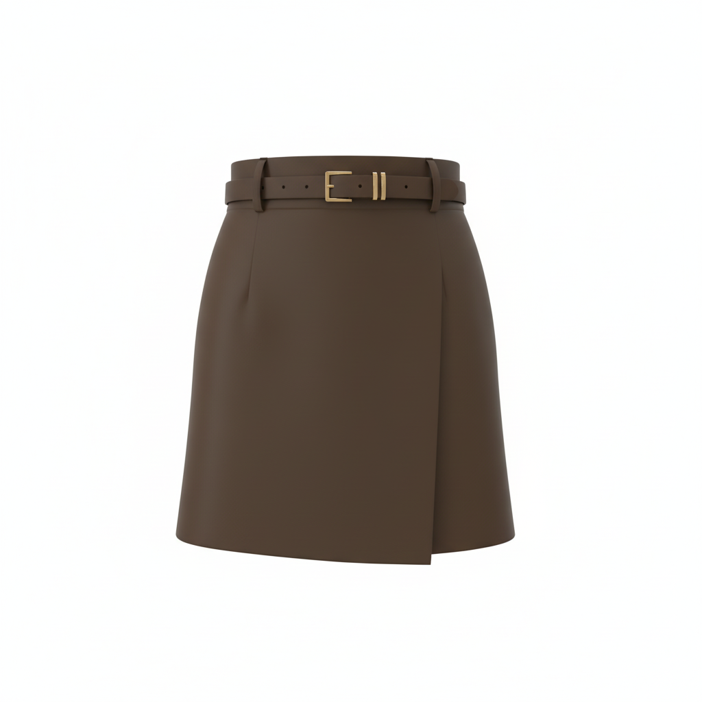 Belted Skort – Available in Brown, Black & Burgundy