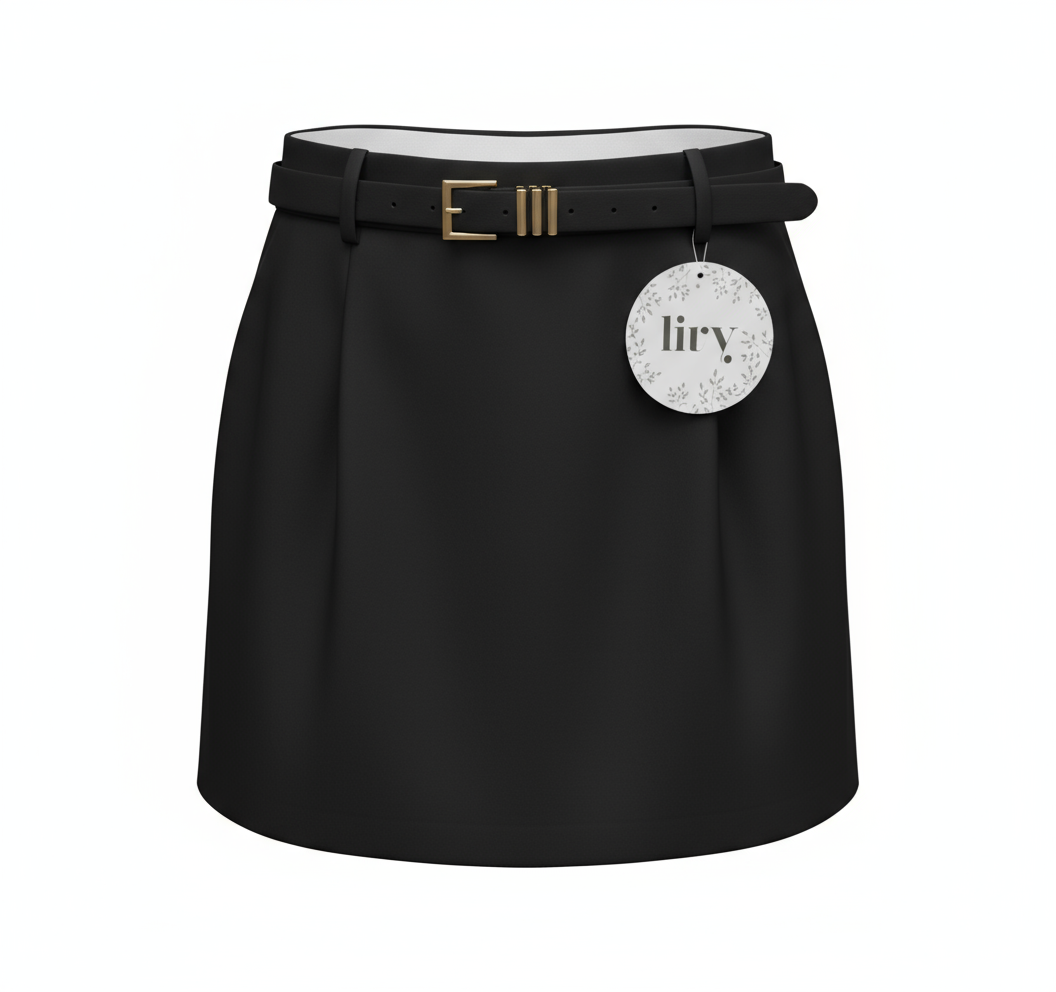 Belted Skort – Available in Brown, Black & Burgundy